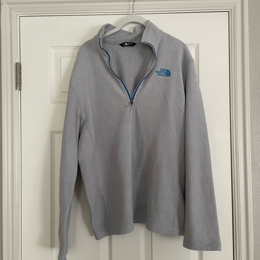 The North Face Men's Light Gray Zip-Up Fleece